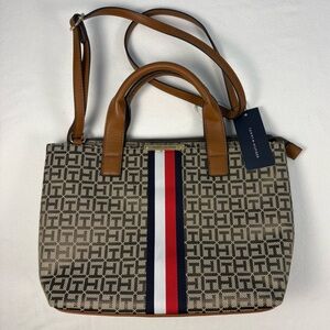 Tommy Hilfiger Tan and Brown crossbody handbag purse NWT
